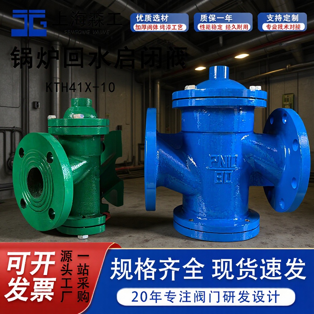 自动回水启闭阀防回流不锈钢芯锅炉管道专用铸铁法兰缓闭式