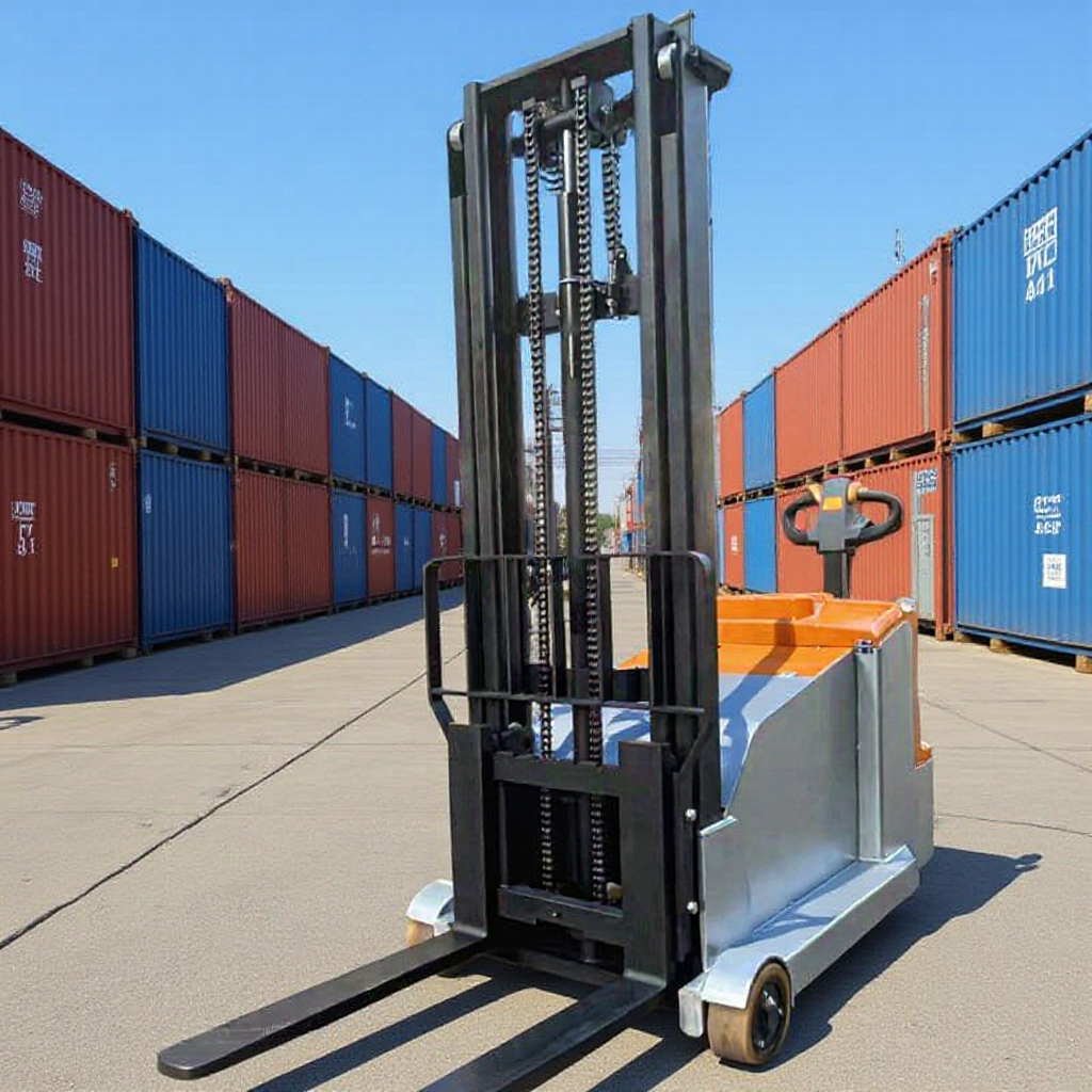 Supply of Fully Electric Stacker Walking-Type Balanced Legless Counterweight Small Electric Forklift Handling Tool Cart New Model