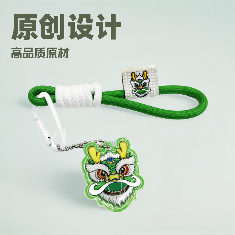 跨境创意网红卡通醒狮公仔DIY手机箱包宠物汽车钥匙扣配件辅料