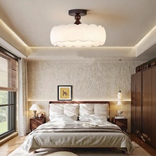 全光谱超亮护眼2025新款复古古风奶油吸顶灯创意儿童房卧室灯