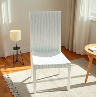 Imitation rattan dining chair home plastic chair outdoor lawn wedding reception chair wholesale simple leisure backrest chair