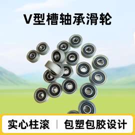 厂家直供包塑包胶V型槽轴承滑轮非标实心柱门窗断桥滚轮圆柱
