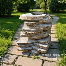 厂家供应 鹅卵石切片 踏步石 汀步 鹅卵石机切面 铺地片石价格优