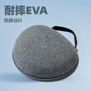 Portable Head-Mounted Foldableing Headphone Cosmetics Bag, Anti-Fall and Anti-Pressure Satchel Eva Storage Box, Hard Shell Oval Headphone Bag