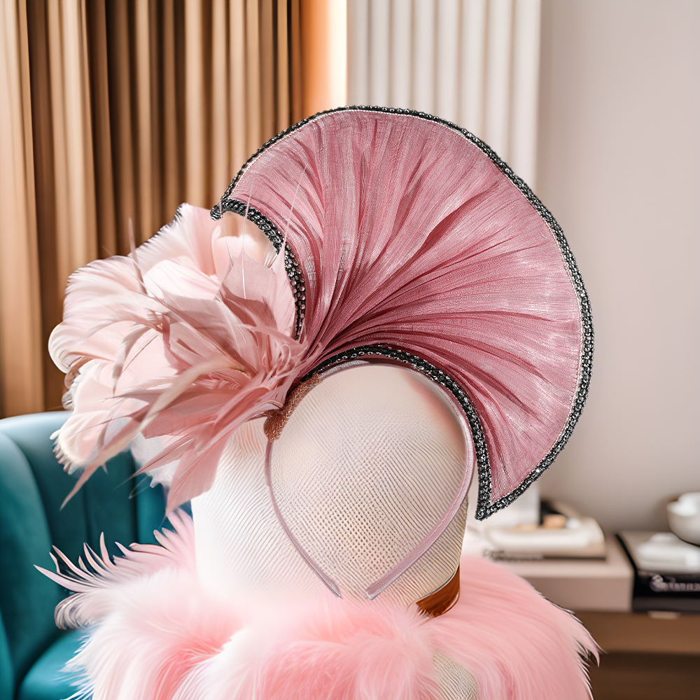 Europe and the United States cross-border custom aristocratic temperament socialite feather hat family party horse racing festival hair accessories dress accessories