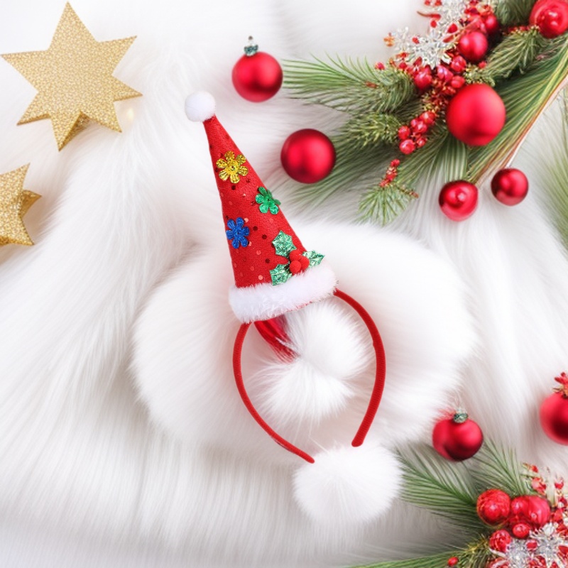 跨境圣诞节日装饰品可爱有趣圣诞帽样式发箍创意礼品派对装饰品