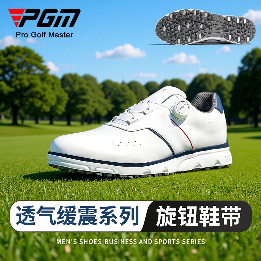 PGM 크로스보더 골프화 남성용 통기성 운동화 미끄럼 방지 스파이크 회전식 신발끈 운동화 재고 있음