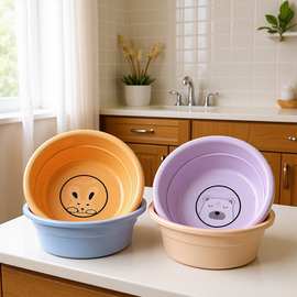 厂家批发塑料盆加厚广告印字店庆礼品盆家用盆子婴儿洗衣盆洗脸盆