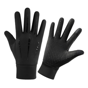 Warm Gloves Autumn Men's Full Finger Waterproof fleece-lined Warm Outdoor Fitness Riding Touch Screen Mountaineering Warm Gloves