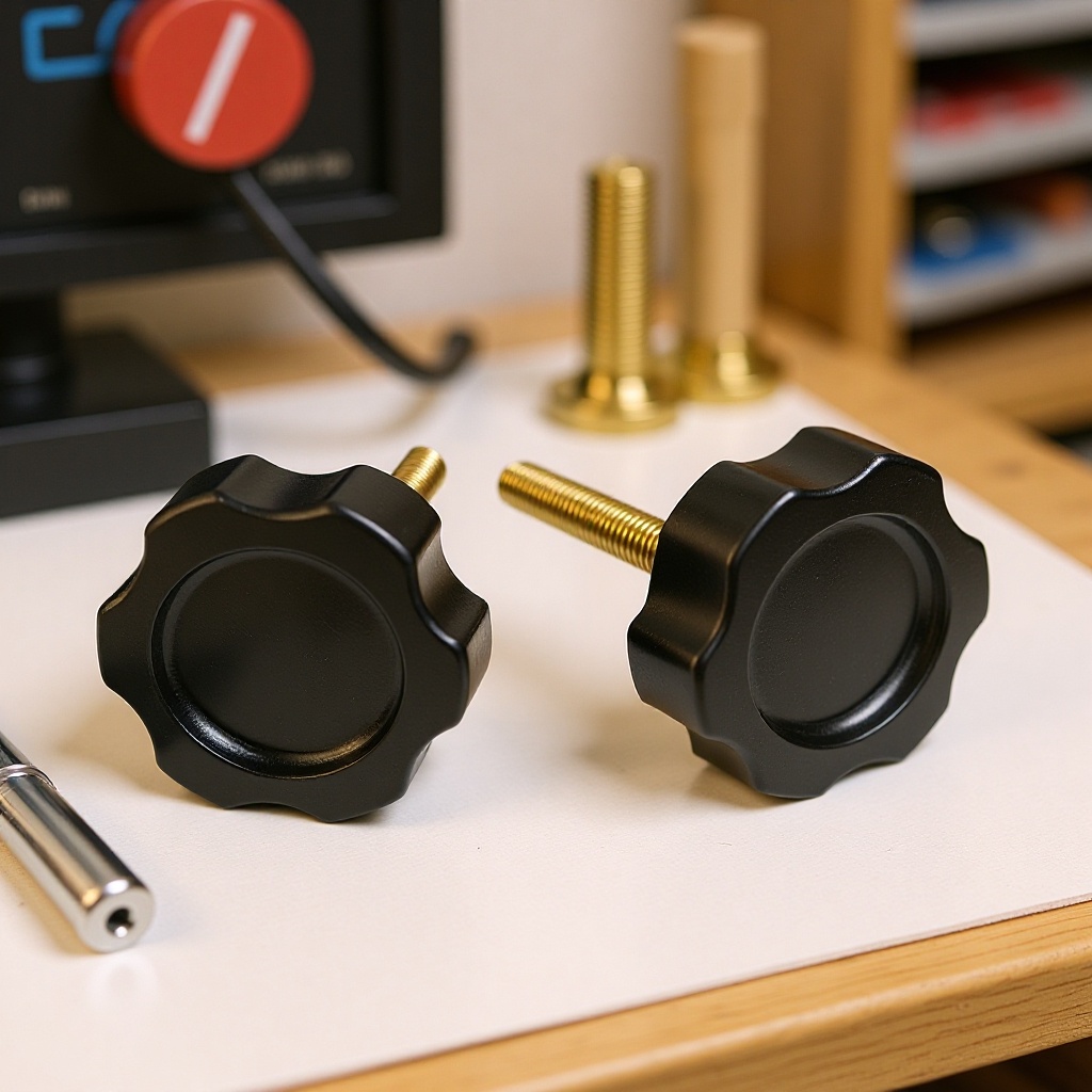 35m6m8尼龙塑料旋钮 塑胶旋钮 可调旋钮 家具梅花六角旋钮厂家