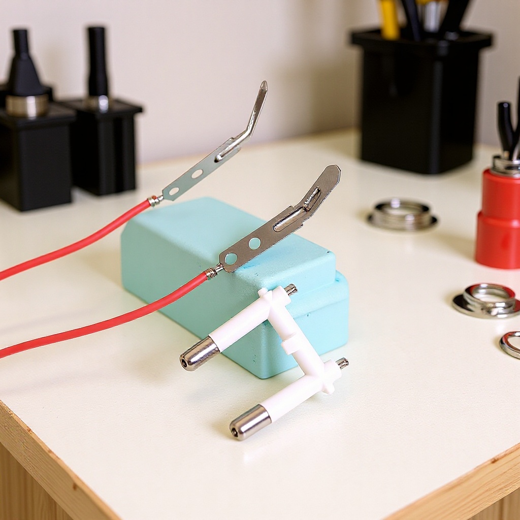 电蚊拍带柄活动插头及接线端子 欧规活动插脚支架