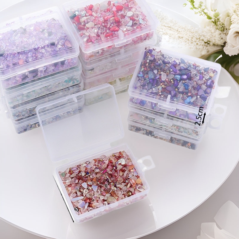 Irregular Transparent Mixed Color Gravel Boxed Color-based Crystal Glass Slag DIY Filled Landscape Manicure Decoration
