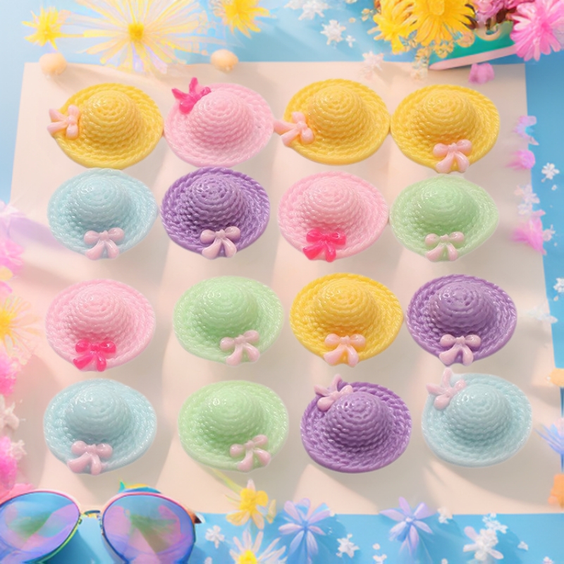 少女平底树脂diy彩色帽子奶油胶手机壳配件洞洞鞋食玩小帽子配件