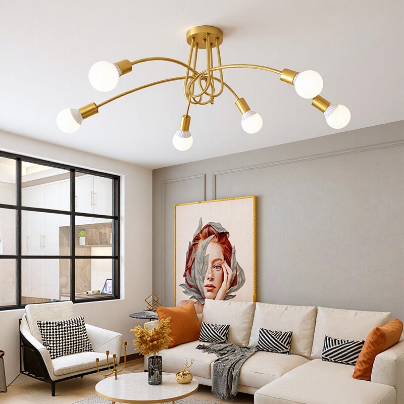 Ceiling Lamp Led Special-Shaped Cross-Border Wholesale American Home Medieval Scandinavian Bedroom Kidsren's Room Branch Ceiling Lamp