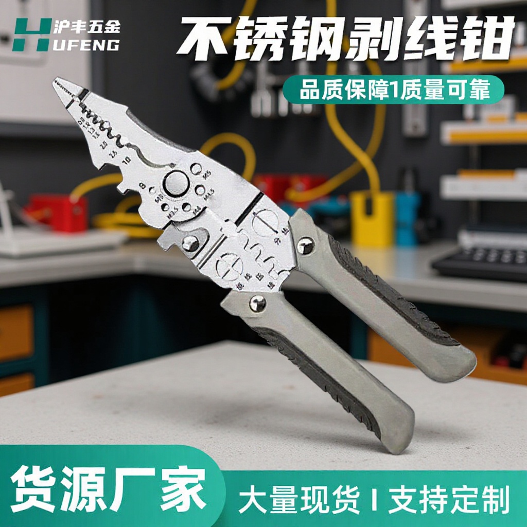 批发剥线钳多功能剥线电工断丝剥皮钳子剪刀五金工具绝缘绝缘加厚