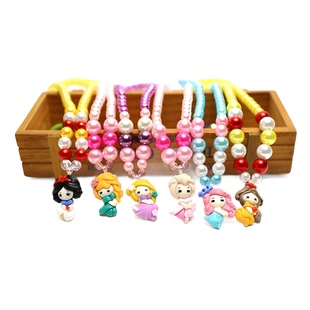 Children's Jewelry Fashion Pearl Necklace Set Cute Princess Girl's Bracelet 2-piece Set Combination Boutique