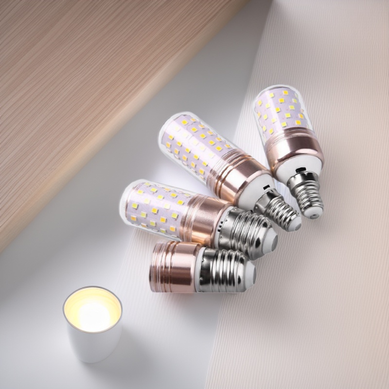 New Guangtouqiang LED Bulb, Tri-color Dimmable G9e27E14 Screw Base, 12W Energy-Saving Candle Lamp, Adjustable Dimming Small Screw Base