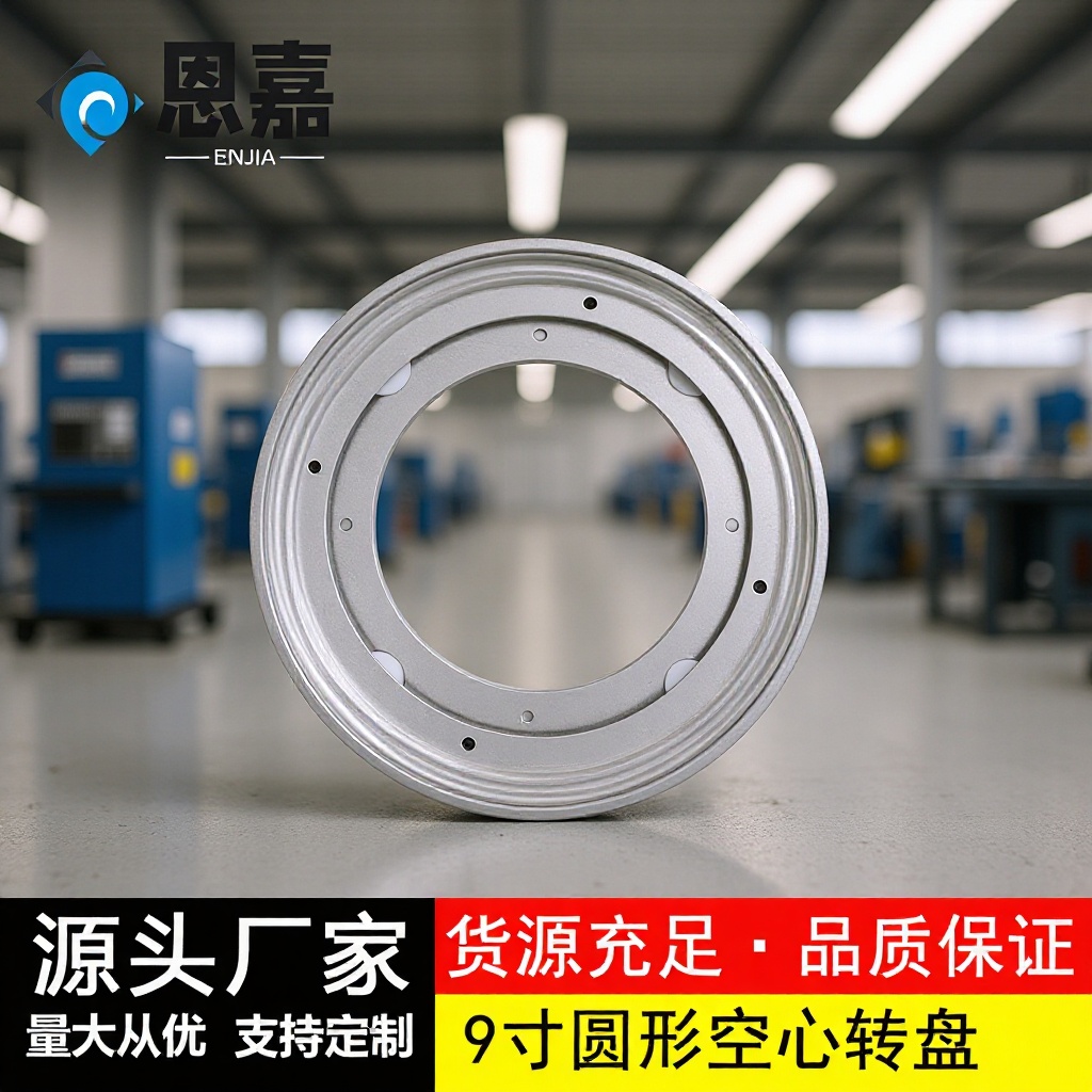 9寸镀锌360度家具旋转万向铁转盘配件展示架书架CD转盘底座转盘