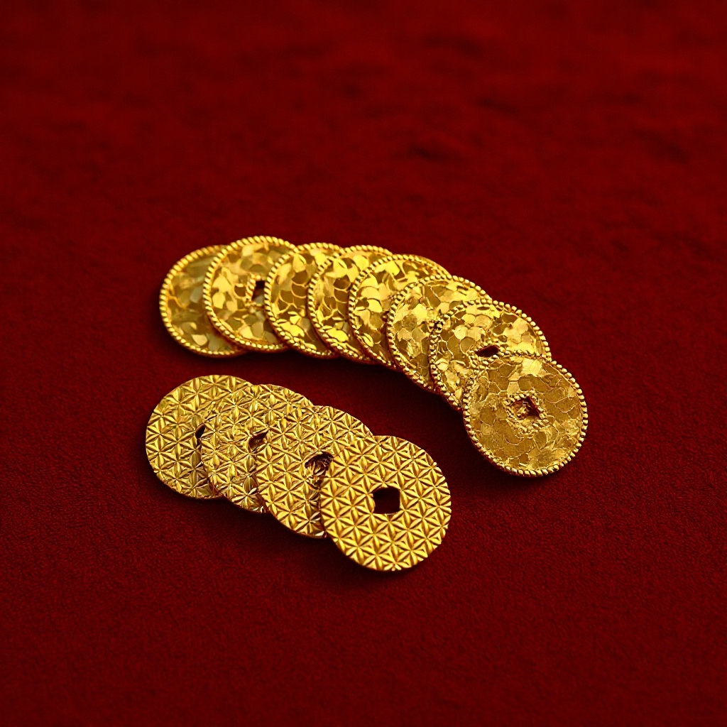 18K gold colored gold Wudi coin accessory au750 solid gold popular traffic attracting wealth handmade jewelry accessory