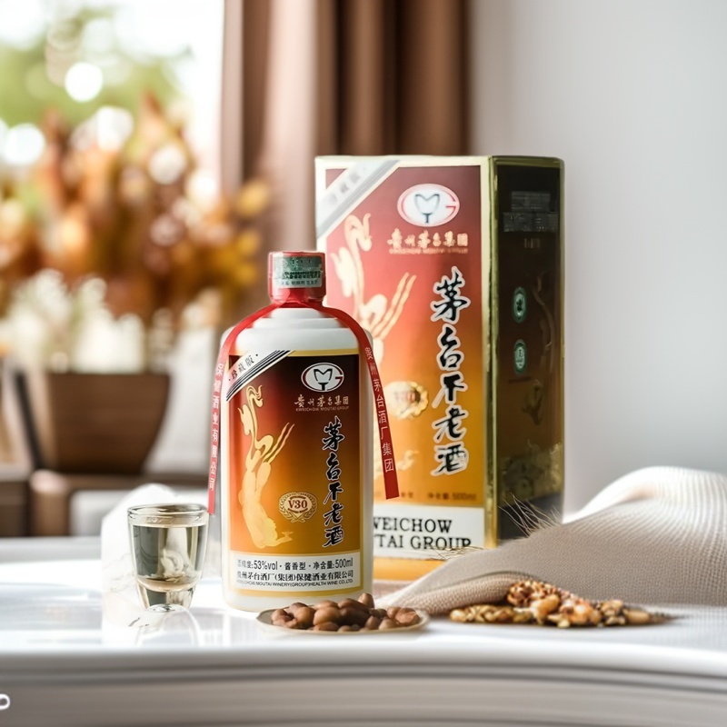 茅台不老酒V30酱香型白酒53度贵州茅台集团年份整箱批发酱香老酒