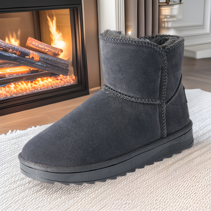 Snow Boots Men's Winter fleece-lined Warm Northeast Cotton Shoes Leather and Fur Integrated Cold-proof Waterproof Non-slip Thickened Bread Cotton Boots