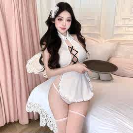性感情趣内衣甜美女仆装诱惑露胸露臀纯欲风制服床上免脱套装2151