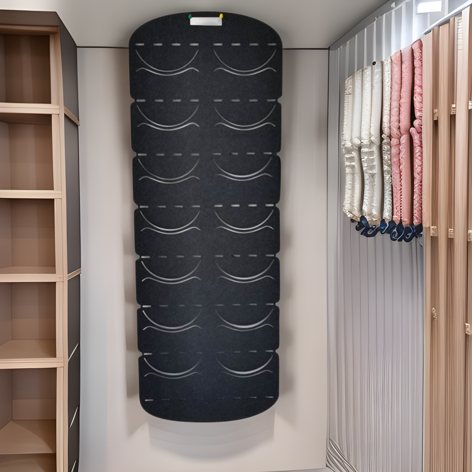 Bolsa de almacenamiento para gorras de béisbol de Amazon para detrás de la puerta del armario del dormitorio, organizador de gorras montado en la pared sin necesidad de taladrar, bolsa de almacenamiento sin colgar para montar en la pared.