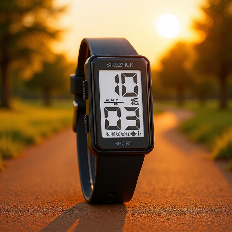 Trendy and Simple Dual-Time Display Watch with Large Characters, Alarm Clock, Multifunctional Electronic Watch for Men and Women, Wholesale