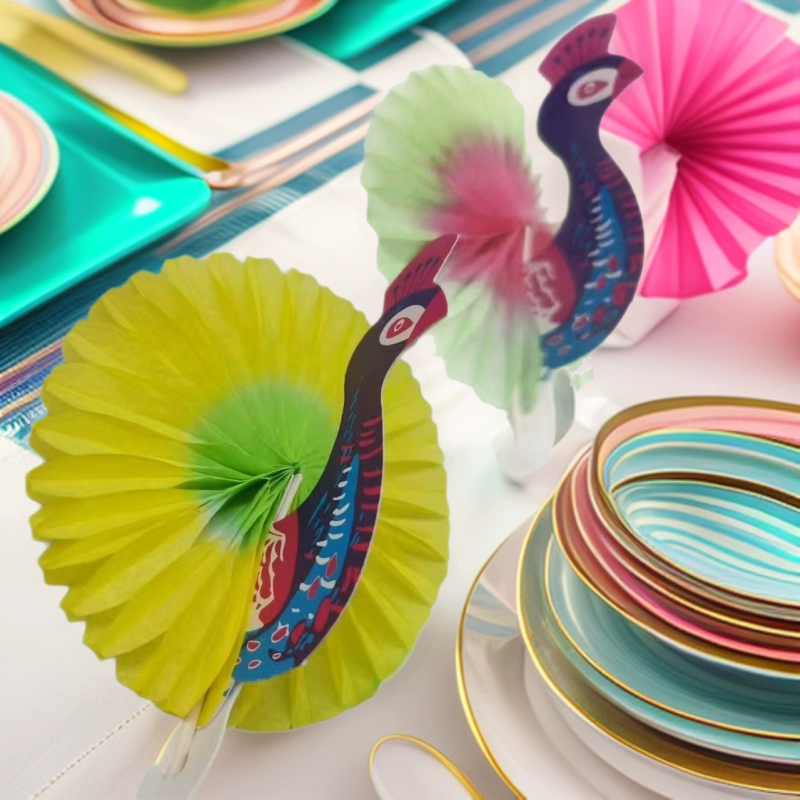 Одноразовые фруктовые палочки в виде павлина для коктейлей, суши, тортов, сэндвичей, декоративные вставки для тарелок, украшения стола, художественные орнаменты