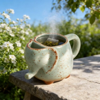 跨境热销陶瓷大象杯陶瓷大象茶叶袋杯陶瓷大象马克杯热销