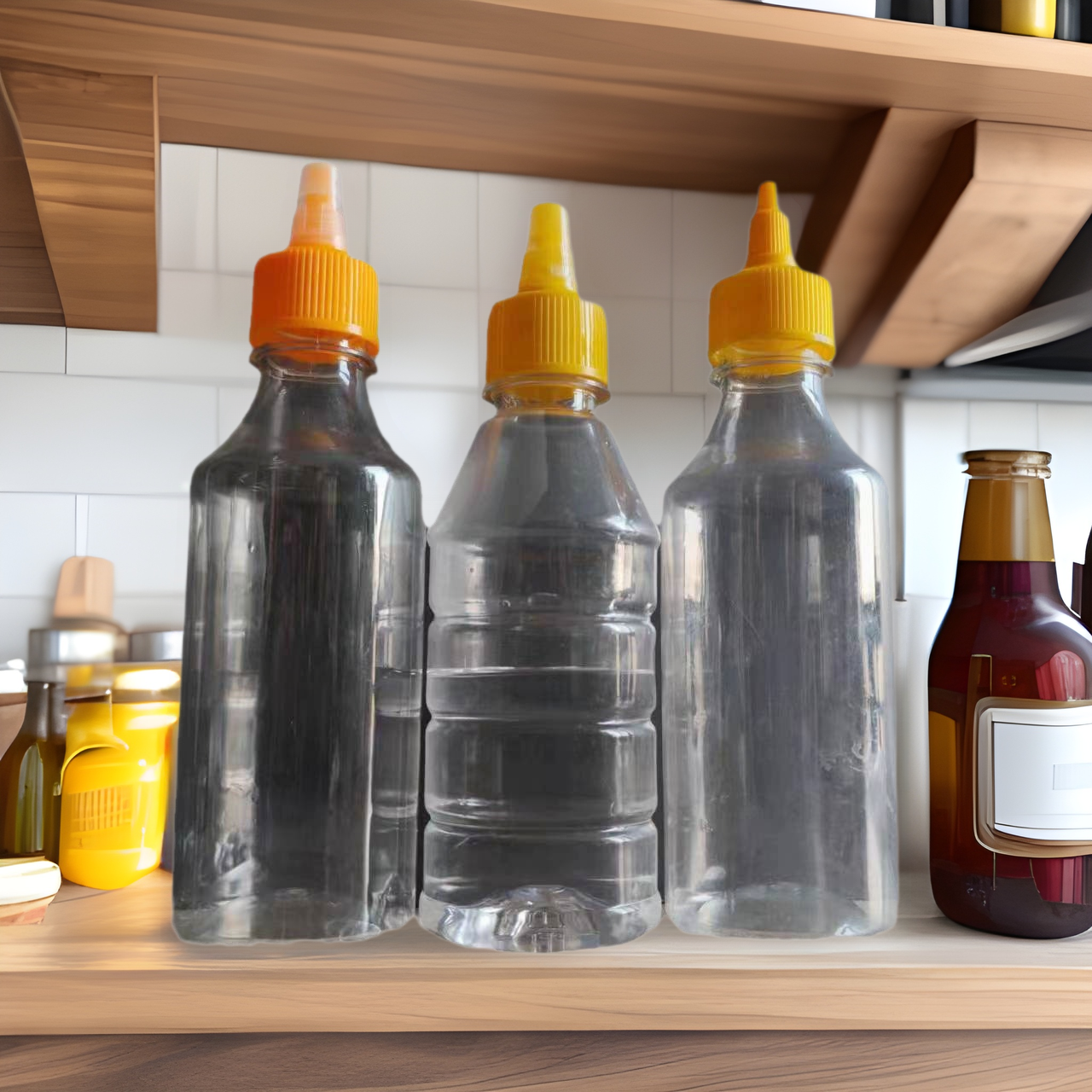 goods in stock 250ml transparent Squeeze sauce bottle Plastic Beak Salad bottle Plastic bottles Vinegar bottles 250ml Condiment bottles 250ml