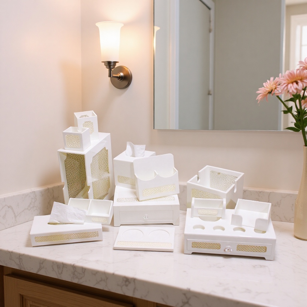 白色创意酒店客房收纳盒 酒店免矿杯架定作 深圳亚克力酒店用品