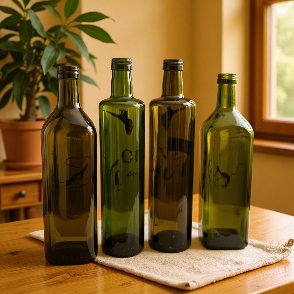 750ml1000ml墨绿色橄榄油瓶亚麻籽油瓶玻璃瓶空瓶酱油醋瓶小容量