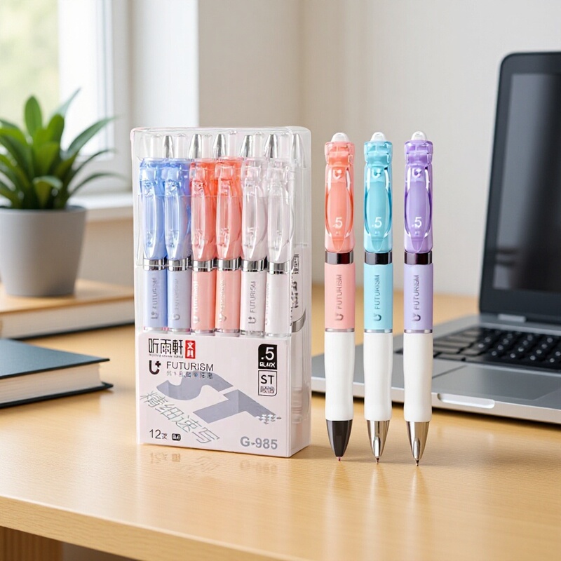 Tingyuxuan G-985 Press Gel Pen St Head Press Pen 0.5mm Black Student Brush Question Pen Writing Gel Pen