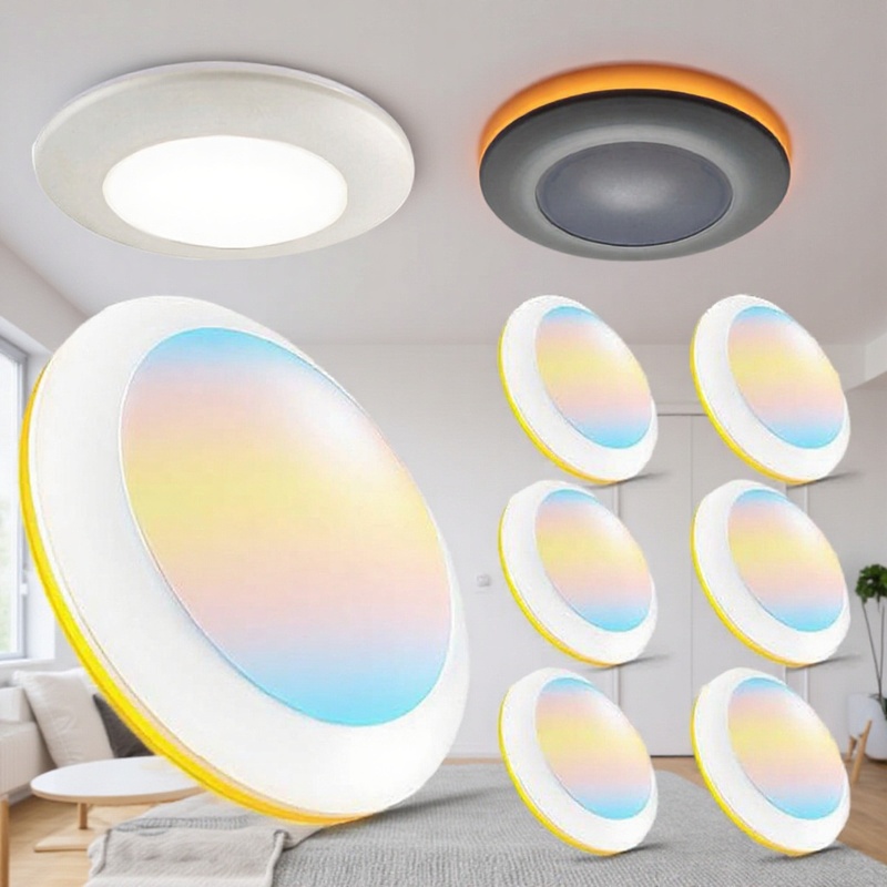 跨境圆盘吸顶灯小夜灯氛围灯disk light卧室嵌入式灯具圆形吸顶灯|undefined