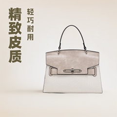 poho真皮小众女包2025新款凯莉包女时尚简约单肩斜挎包女士手提包