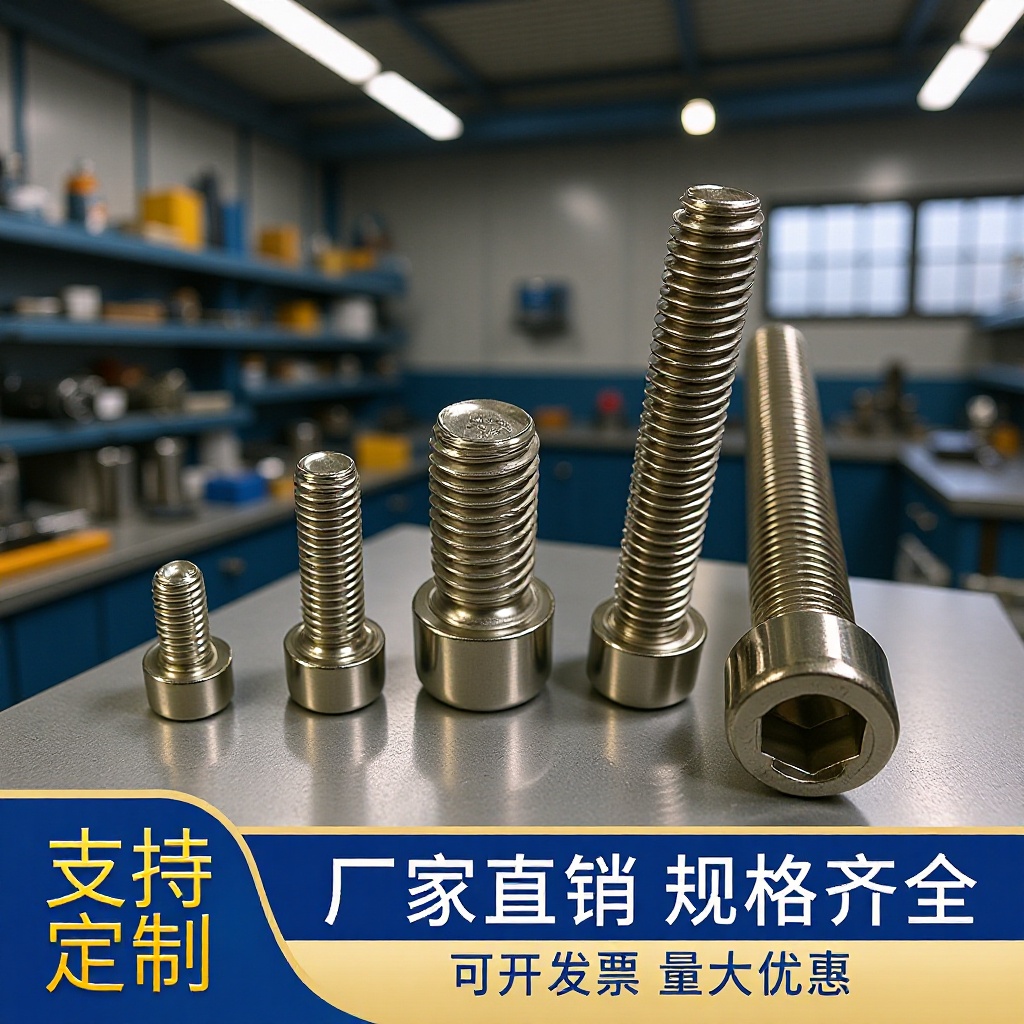 普料SUS201不锈钢不滚花M3M4M5M6圆柱头内六角螺钉圆头螺丝高强