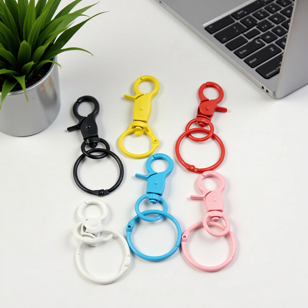DIY accessories Korean dog buckle dog buckle with aperture metal color paint key chain bag pendant