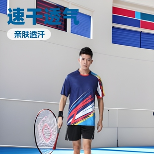 Badminton Suit Short-Sleeved Jersey Spot DIY Summer Team Training Class Table Tennis Sports T-Shirt Sportswear Wholesale