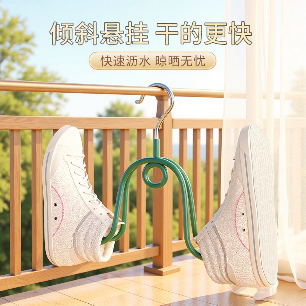 Jujiajia Shoe Drying Artifact Shoe Rack Sandal Rack Shoe Rack Indoor and Outdoor Balcony Windproof Hanger Hanging Shoe Hook