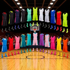 新型子供用バスケットボール服セット男性用通気性ベスト印刷印刷スポーツボール服トレーニングボール服試合服夏