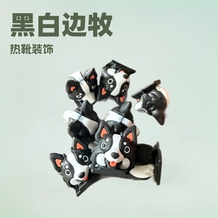 Black and White Border Collie Digital Camera Hot Shoe Decorative Doll Cartoon Border Collie Decorative Piece Camera Hot Shoe Doll