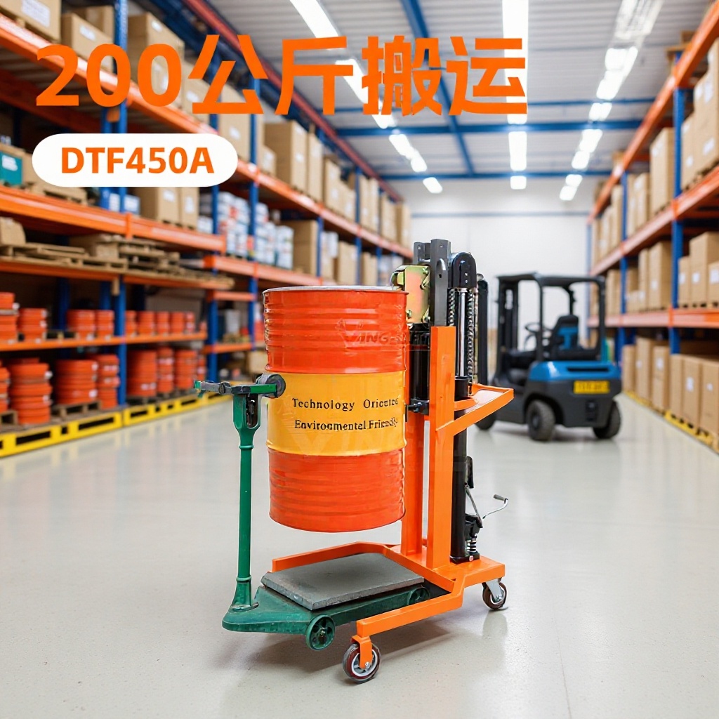 手推油桶搬运车200L 拖车 铁桶仓库物流磅秤重型圆桶液压车叉车