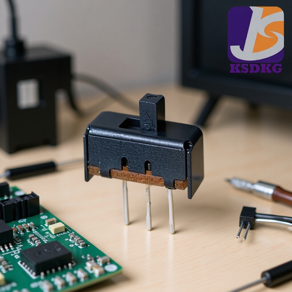 直柄2档滑动开关黑色 立式拨动开关3脚 2位垂直式拨码开关