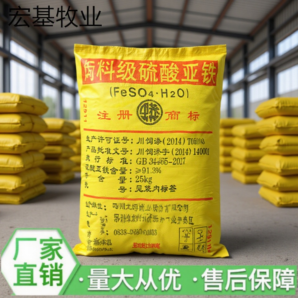 厂家供应  硫酸亚铁   龙蟒饲料 添加剂硫酸亚铁   25kg/袋
