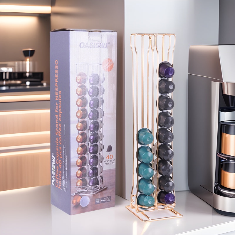 Oasiswjyz1361 Coffee Capsule Holder Suitable for Nespresso Nespresso Holder 40-Pack Simple Storage Rack