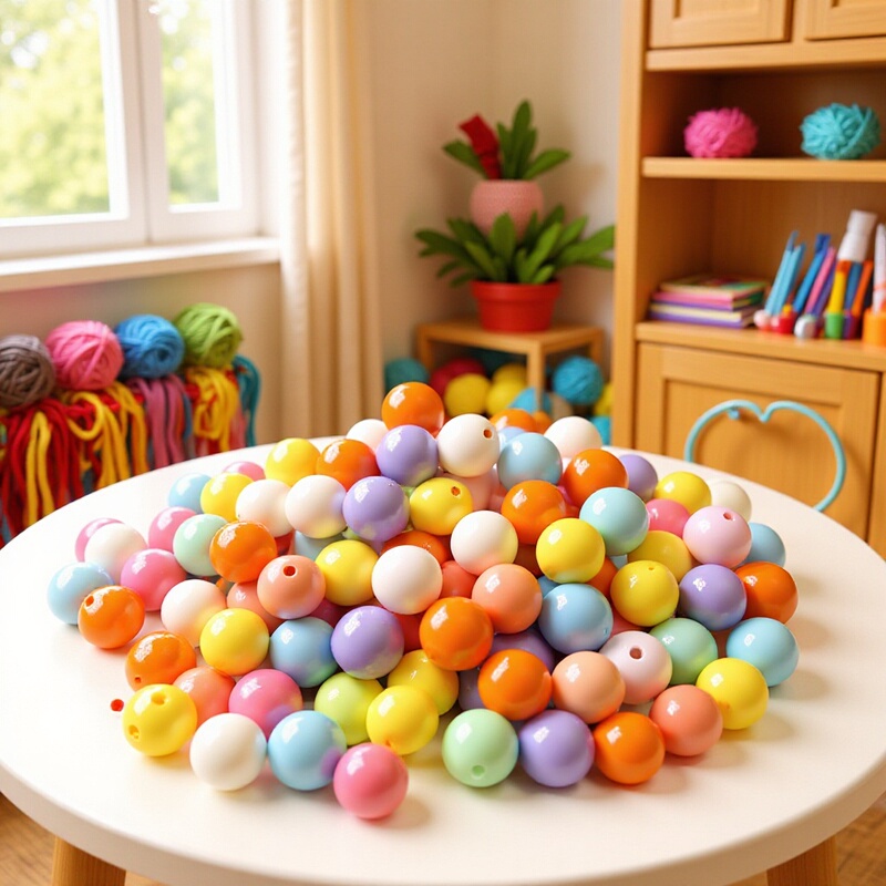 Acrylic Solid Color Beads Candy Straight Hole Jewelry Loose Beads String Beads Necklace Door Curtain DIY Accessories Jewelry