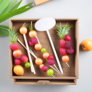 Colorful Round Fruit Picks, Hexagonal Bar Mixing Sticks, Hexagonal Marshmallow Sticks, Coffee Stirring Sticks