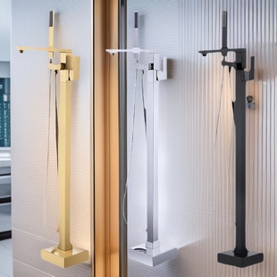 Bathtub Freestanding Hot and Cold Stainless Steel Home Shower Set Floor-Standing Faucet Waterfall