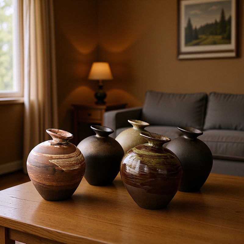 Customized Ceramic Vases, Dried Flowers, Stoneware Flower Arrangements, Handmade European Flower Pots, Hydroponic Green Plants, Pottery Handmade Customization